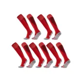 Носки для футбола с длинным голенищем, красные, упаковка из 5 пар