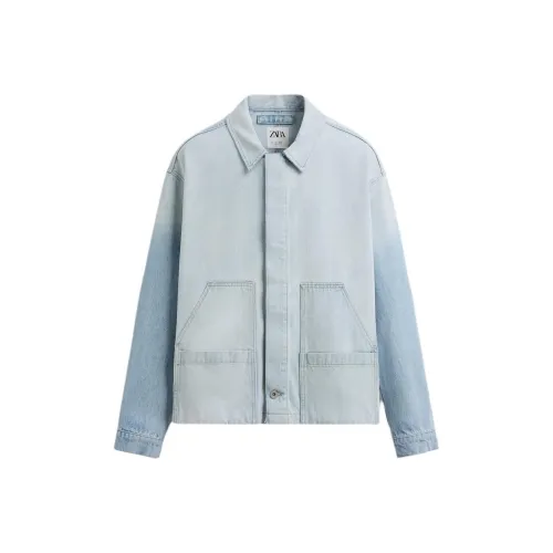 ZARA Светло-синие мужские джинсовые куртки