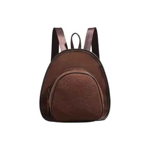 RKM ПУ (полиуретан) Рюкзак Стандартный Женский Кофейный Хаки