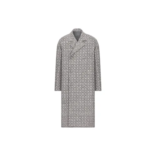 DIOR Длинное пальто Cannage Мужское Серое