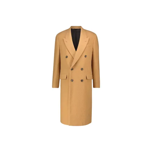 FENDI Мужское пальто желтого и коричневого цвета