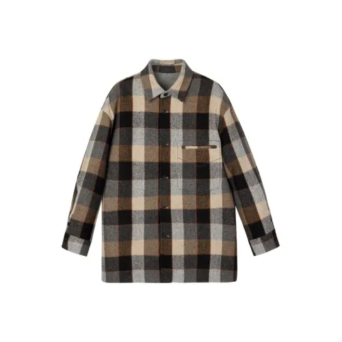 CROQUIS 965 Черный Белый Полосы Клетка Унисекс Пальто