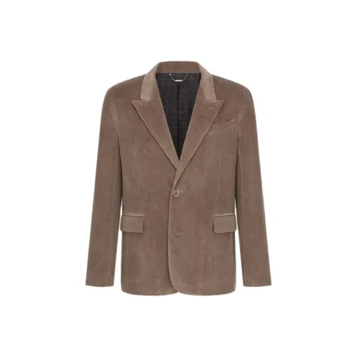 DIOR Бежевый Хлопок и Кашемир Вельвет Бизнес Костюм Пальто Мужской Коричневый