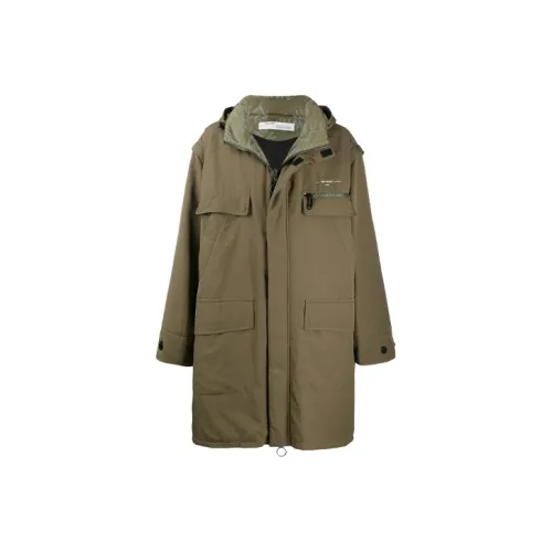 Off Белый FW20 Зеленый Мужское Пальто