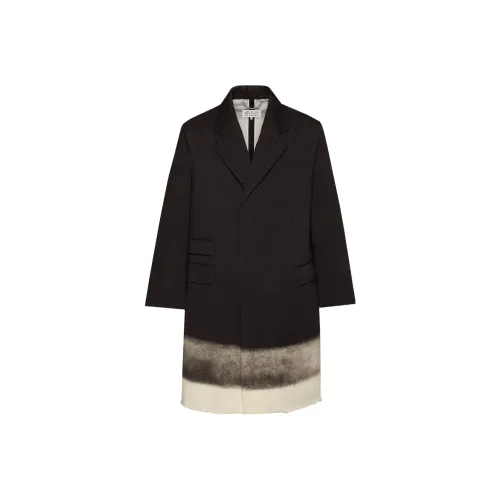 Maison Margiela Trompe L'oeil Полоска Пальто Унисекс Коричневый