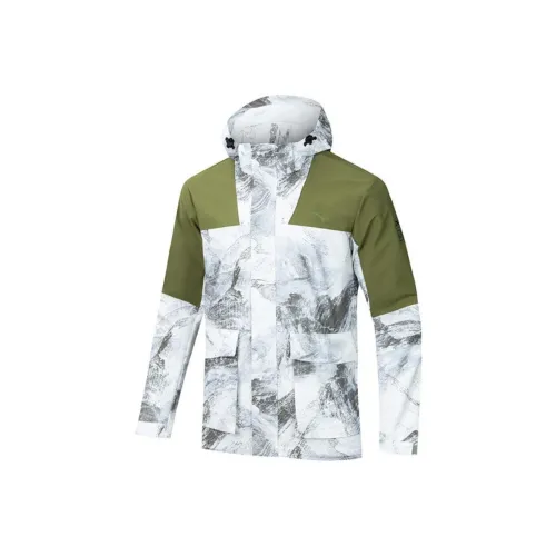 Anta Outdoor Collection Поход Дышащий Ветровка Мужская Папирус Белый С принтом по всей поверхности Бирюзовый