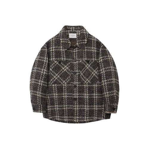 NANS STUDIO CHECK/Camel Gray Plaid Men's Jackets