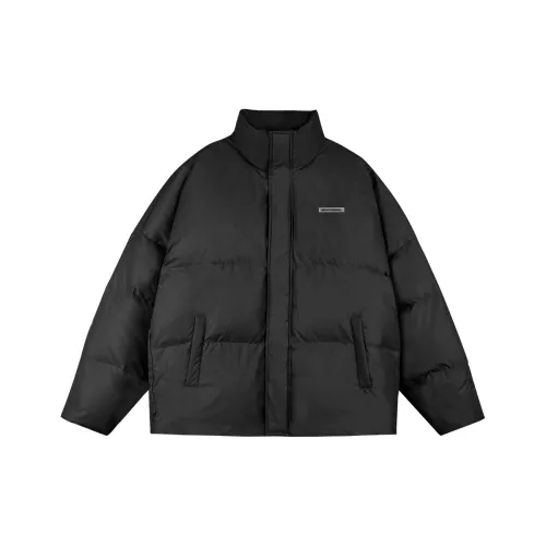 BTW Буква Однотонный Воротник-стойка Без капюшона Облегающий Пуховик Унисекс