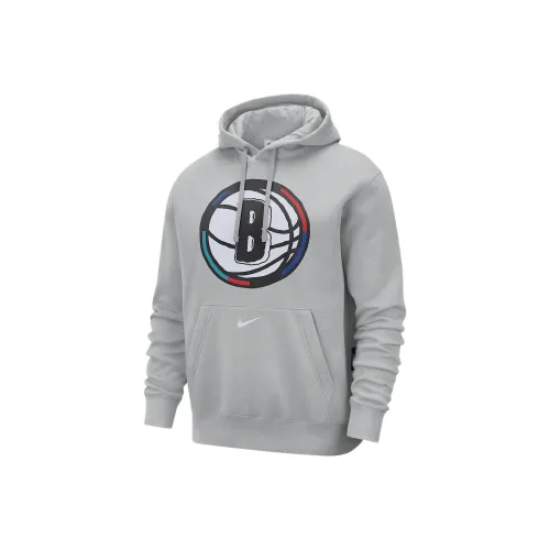 Nike x NBA Brooklyn NetsClub FW24 Толстовка Мужская Планшет Серебристый Белый