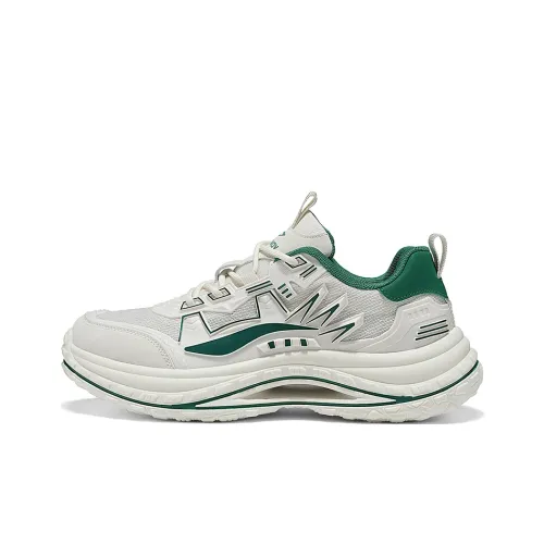 DEERWAY Дышащий увеличивающий высоту противоскользящий низкий топ повседневная обувь мужская бежево-зеленая