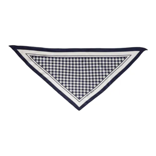 MIU MIU Шелк Переработанный полиэстер Шарфы из шелка Унисекс Синий