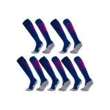 Носки для футбола с длинным голенищем, цветные, синие, упаковка из 5 пар