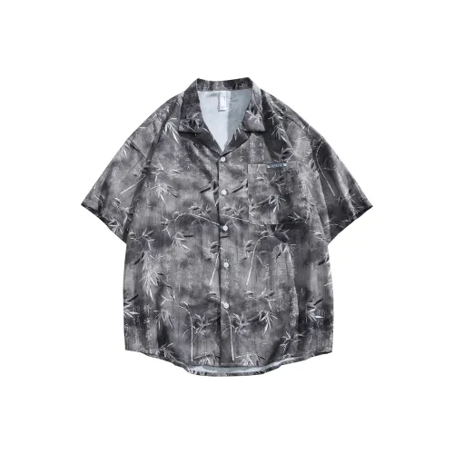 NOME Рубашка Унисекс Бамбук Лист Серый