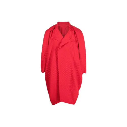 Homme Plissé Issey Miyake FW22 Пальто Мужское Красное