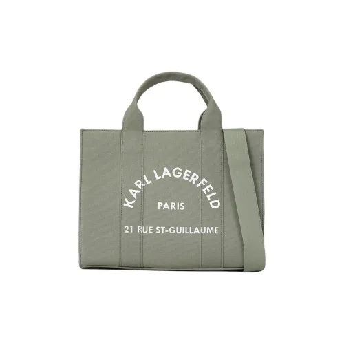 Karl Lagerfeld Переработанный хлопок Тоут Сумка Сумка для покупок Сумка на плечо Сумка среднего размера Женская Масляный зеленый