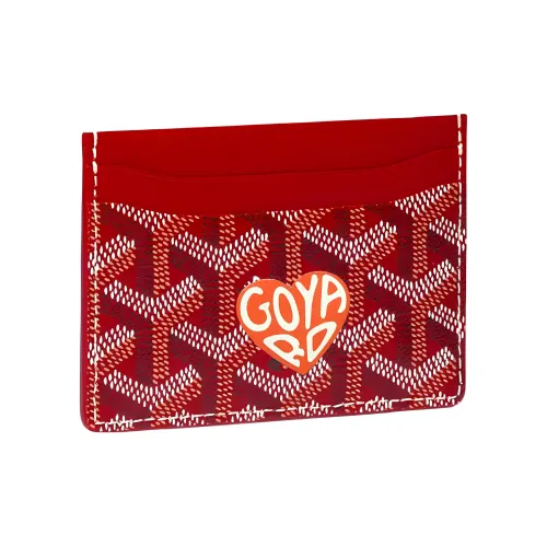 GOYARD Saint Sulpice Холст с кожей Собака's Teeth Картхолдер Картхолдер Унисекс Красный Апельсин Маленькое сердце