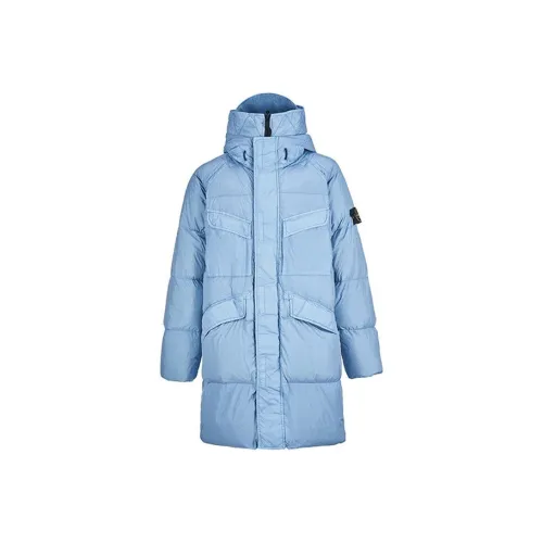 STONE ISLAND Light Blue Men's Down Jackets STONE ISLAND Светло-голубой Мужские Пуховики