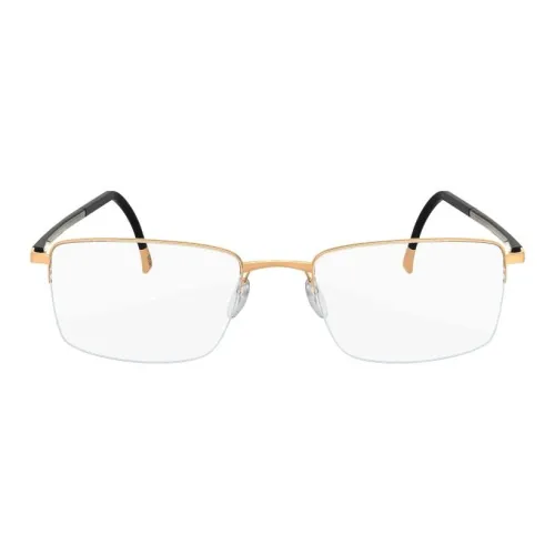 SILHOUETTE Rectangular Eyeglass Frames Unisex Gold SILHOUETTE Прямоугольные оправы для очков Унисекс Золото