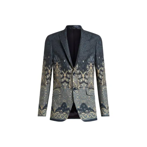ETRO Морской Синий Мужской Деловой Костюм