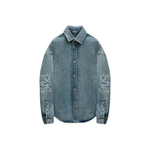 LOEWE Anagram Denim Куртка Мужская Светло-Синяя