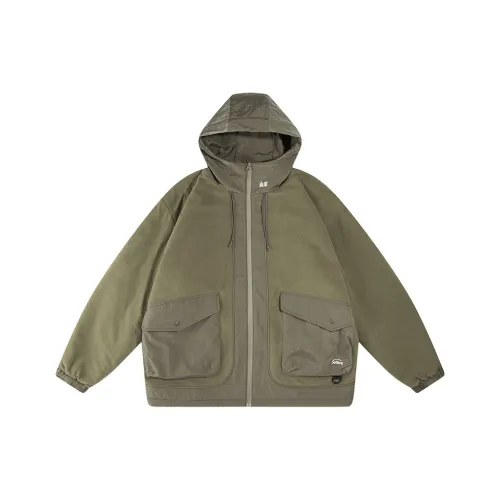 SET FUNS Осенний Зимний На открытом воздухе Стиль Куртка Логотип Бренда Мужская Оливково-зеленая