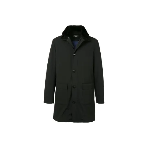 KITON Мужское черное пальто