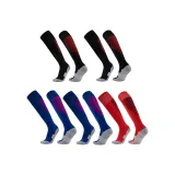 Носки для футбола с длинным голенищем, упаковка из 5 пар (2 синих, 2 черных, 1 красная)