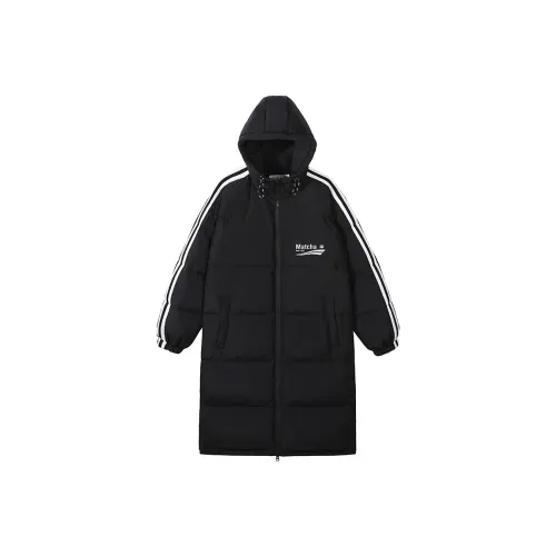 MATCHA STORY Letter С капюшоном Loose Fit Утолщенный LONG DOWN JACKET Unisex Black