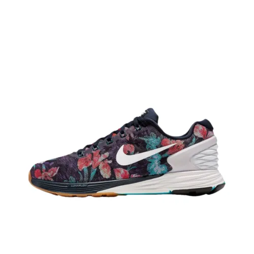 nike Lunarglide 6 Противоскользящий и Дышащий Низкий Топ Повседневная Беговая Обувь Унисекс Черный Синий