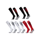 Носки для футбола с длинным голенищем, упаковка из 5 пар (2 белых, 2 черных, 1 красная)