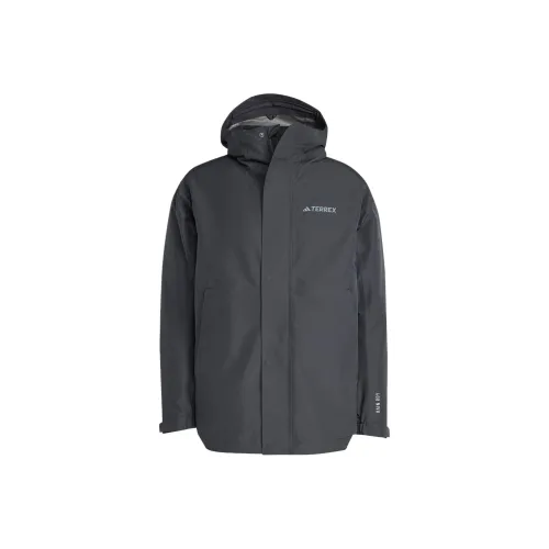 adidas Terrex FW24 Водонепроницаемый и Ветрозащитный для сохранения тепла Ветровка Мужской Черный