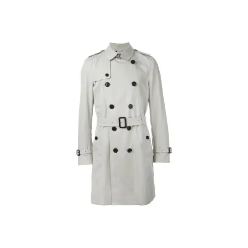 Burberry Серый Белый Мужское Пальто