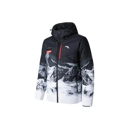 ANTA Белая снежинка Полный принт Мужские Пуховики