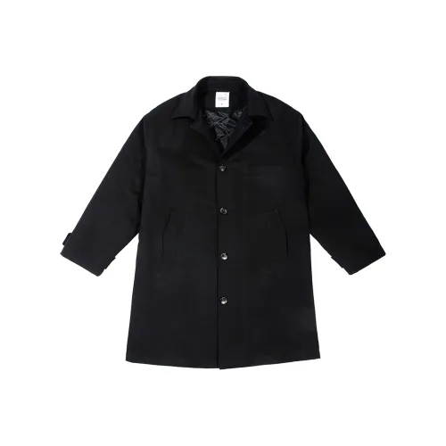 Ollie Snap Однотонный Отложной воротник Свободный крой Утолщенный MID Длина Пуховая куртка Унисекс