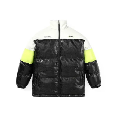 GENANX Буква Воротник-стойка Свободный крой Пуховая куртка Унисекс Черный