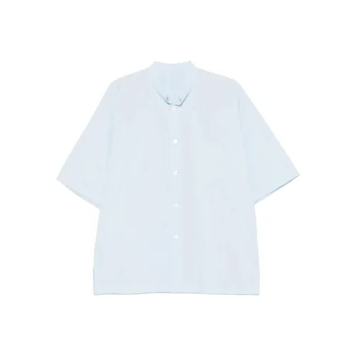 Homme Plissé Issey Miyake Рубашка Мужская Светло-Синяя