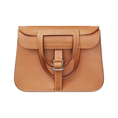 HERMES Halzan Swift Телячья кожа Сумка через плечо Мини Женская Хаки