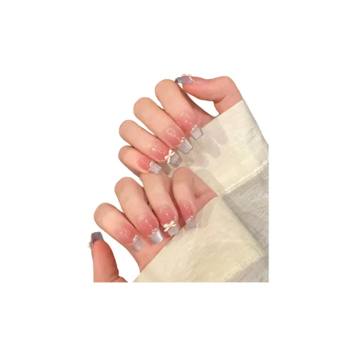 Yun Yue Joe Весна Бант Кошачий глаз Французский Элегантность Мягкий False Nail Короткий LADDER Розовый Градиентный Coquette