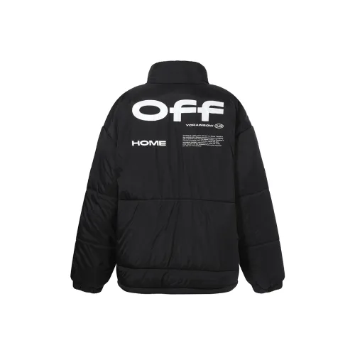 YearnObtainRainbow Хлопковый пуховик унисекс черного цвета