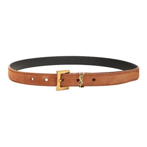 SAINT LAURENT Замша Кожаные ремни Женские Коричневый 1CM