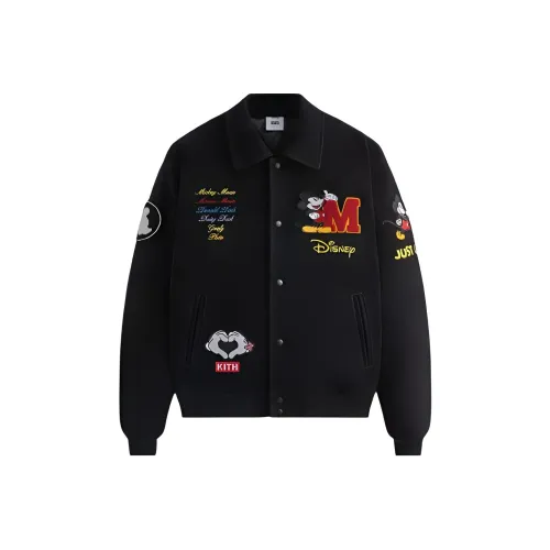 Kith Дисней Co Фирменный черный унисекс куртки