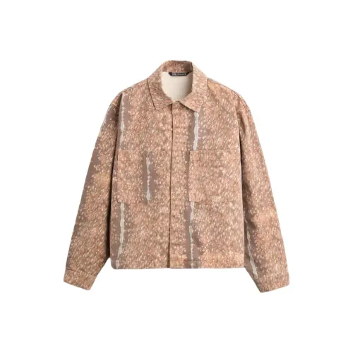 ZARA Куртки и Пальто Мужской Леопардовый Печатный