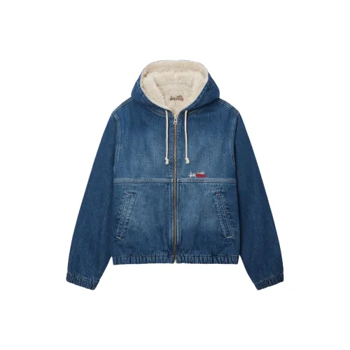Stussy Holiday FW23 Work JACKET DENIM SHERPA JACKET Unisex Blue
