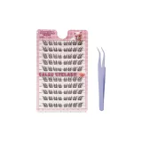 [Клей-Бесплатно] Лиса Eyelashes с наклонными прядями #10 рядов + заостренный носок Tweezers