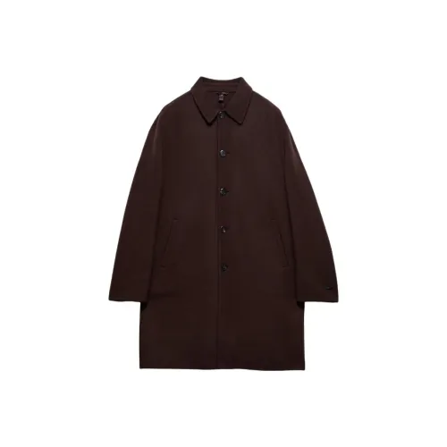 PRADA Двойное кашемировое пальто мужское коричневое