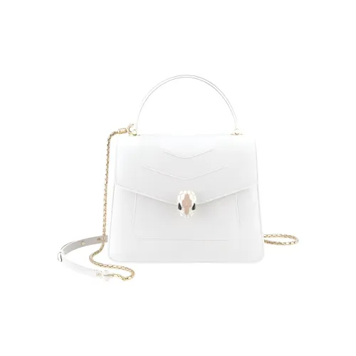 BVLGARI Serpenti Forever Телячья кожа Сумка Женская Белая