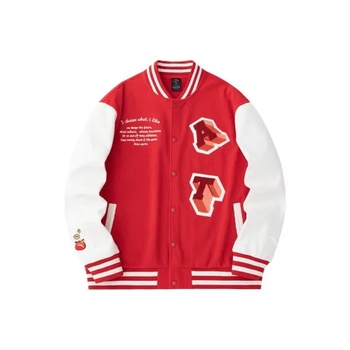 ANTA Year of the Dragon Series Бейсбольная куртка Унисекс Кленовый лист Красный Утиный Белый