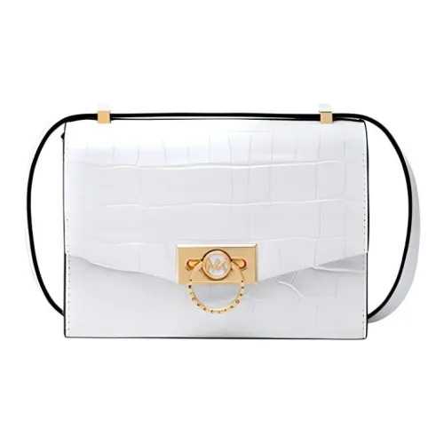 MICHAEL KORS Hendri Крокодил Тисненый Коровья кожа Конверт Сумка Сумка через плечо Экстра Маленькая Женская Белая