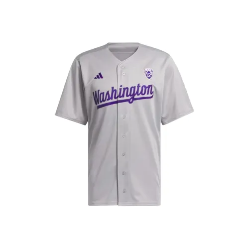 Adidas Washington Бейсбол Джерси Бейсбольная Куртка Мужская Серый Фиолетовый