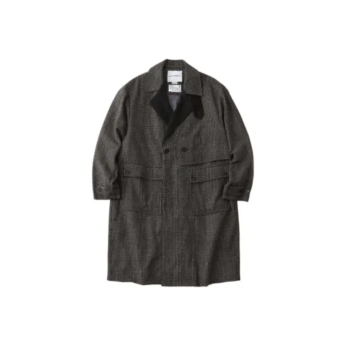 White Mountaineering FW24 WINDSTOPPER GLEN Пальто Мужское Угольный Серый